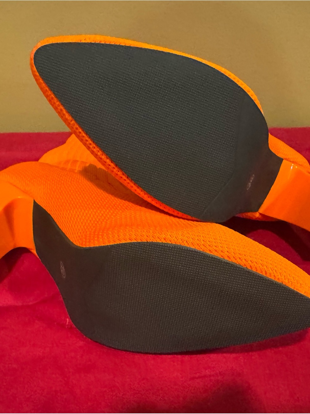 Orange Knit Sock Booties for Women - Picture 5 of 5
